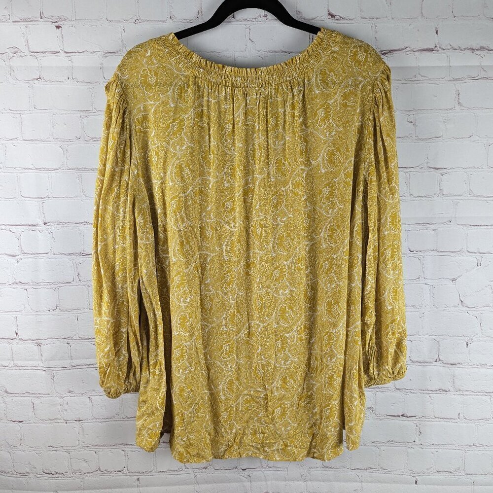 Cato Yellow Gold Ruffled Peasant Top 18/20W - Picture 7 of 7